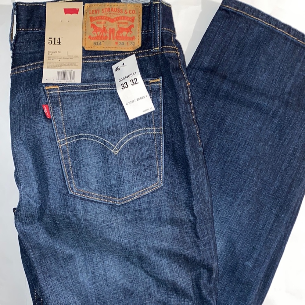 Levi Jeans Levi Strauss 514 Blue Straight Leg men’s size 33” W 32” L